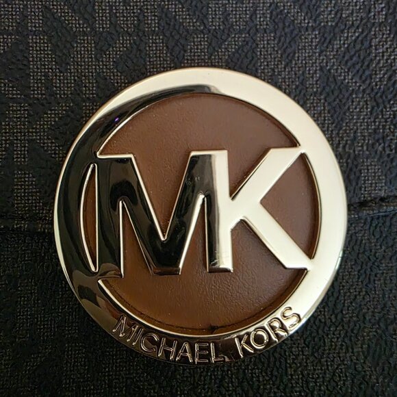 Michael kors Signature Small Fulton Flap Gusset Crossbody in Brown/Acorn - Picture 8 of 14